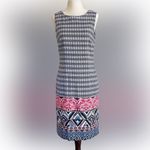 Mario Serrani  Italy Geometric Print Sheath Dress‎ Size 12 NWOT Photo 1