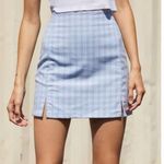 Brandy Melville  Blue Plaid Skirt Mini Photo 2