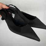 ASOS Design Women's Black Samber Slingback Pointed Toe Heel Pumps Size 7 Photo 0