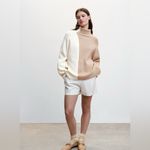 Mango Cream and Tan Turtleneck Sweater Photo 1