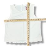 Elle  Scallop Hem Pique Knit Sleeveless Tank Top Shirt Ivory White‎ Large Photo 11