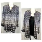 Rebecca Malone Vintage  beautiful button down print top with cami size large Photo 1