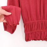 Lost + Wander Lost Wander Raspberry Ribbed Mock Neck Top Smocked Crop Waist NWT USASize XS Photo 3