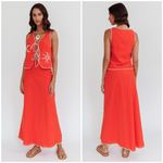 Selfie Leslie  Dose of Sunshine Stitch Vest and Skirt Orange Women’s Size Large Photo 1