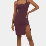 Halara Spaghetti Strap Square Neck Corset Bodycon Midi Casual Dress Purple XS Photo 0