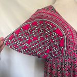 London Times Y2K Babydoll Dress Sz 6 Festival Indie Boho Geometric Retro Bold Photo 2