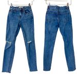 PacSun  Vintage Icon Stone Light Wash Distressed Raw Hem Mom Jeans Size 22 Photo 7