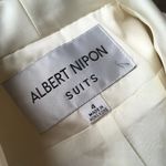 Vintage Wool & Silk Textured Ivory Blazer Suit Jacket Winter Wedding Size 4 Photo 2