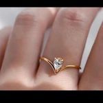 Anthropologie 18K tarnish resistant pear cut ring Photo 1