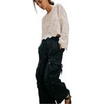 Free People  We the Free Everglades Black Utility Cargo Barrel Slouchy Pants XS Photo 2