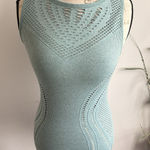 ALOHAS ALO YOGA Blue laser cutout mesh Lark workout running tank top women's size small Photo 0