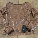 Worth Brown Sequin Blouse‎ Photo 2