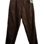 Woolrich  Brushed Pants Women's Sz 12 Brown Relaxed Straight Chinos Pleated NWT Photo 0