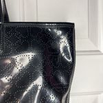 Kate Spade  New York Women's Black Patent Leather Heart Medium Tote Bag Zip Photo 3