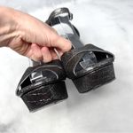 Saint Laurent Tribute Metallic Croc Leather Platform Sandal Heels Gunmetal 39 Photo 5