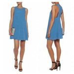 Alice + Olivia  Fletcher Blue‎ Silk Racerback Exposed Zipper Dress Size XS Photo 2