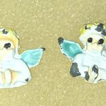 Set of Four Pairs of Vintage Boho Floral Stud Earrings Yellow Photo 1