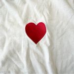 Aviator Nation  RARE White Heart Embroidery Boyfriend Tee XS Photo 3