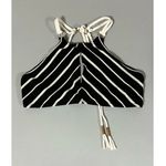Robin Piccone Black White Striped Textured Braided Rope Halter Top Bikini Designer Luxury Bathing Suit Swimwear Size M 🌴 Photo 1