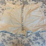 Loft White Raw Hem High-Waisted Jean Shorts Size 14 Photo 6