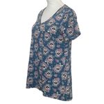 LuLaRoe Christy Short Sleeve T Shirt Top Skulls Roses Size Small Photo 1