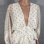 Shona joy  Sophia Dot-print Plunged V-neck Ruffle Mini Peplum Dress Photo 4