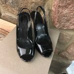 Cole Haan Heels Black Patent Leather Peep-Toe Slingback Heels--Nike Air-81/2 Photo 4