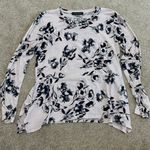 Ivanka Trump large floral peplum asymmetrical hem blouse TB 2437 Photo 8
