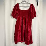 Modcloth Red Velvet Sweetheart Babydoll Dress Size 2X Photo 2