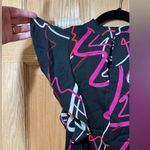 Worthington Ladies Small Black Short Sleeve Blouse Ruffles Ribbon Fun NWT Photo 2