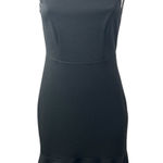 Aakaa  Women's Black Sleeveless Ruffle Hem Open Back Mini Flare A-line Dress Sz S Photo 0