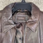 Guess  Women's Brown Genuine Leather Jacket Blazer Style Womens M Y2K Moto Casual Photo 1