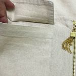 Ellen Tracy LINEN BLEND HI/LO TOP W/TASSEL ZIPPER TANK S OATMEAL COLOR PREOWNED Photo 3