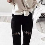 Womens Nude Brand Chloe Lace Up Sexy Faux Suede Pants in Black Photo 0
