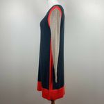 Eliza J  Sweater Dress Small Stretch Knit Colorblock Long Sleeve Exposed Zip Gray Photo 8