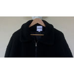 I am gia I.AM.GIA Black Pixie Teddy Sherpa Zip Up Patch Pocket Jacket Size Medium Thick Photo 8