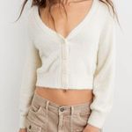Aerie White Faux-Fur Cardigan Small Cropped EUC Photo 0