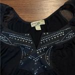 Energie  Black Embellished Flutter Sleeve Blouse Photo 1
