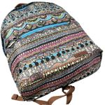 Sakroots Rockaway Backpack Aqua One World Peace Print Coated Canvas Boho Bag Photo 3