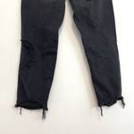 American Eagle Ripped Mom Jean Black High Waisted High Rise Cropped Crop Ankle Photo 14