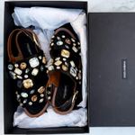 Dolce & Gabbana women’s jeweled satin flat sandal size IT 37.5 US 7.5 Photo 10