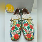 Boden White and Red Poppy floral loafers Size 40 Photo 2