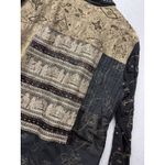 Chico's Chico’s Silk Button-Front Shirt Women’s Size 1 Medium Art To Wear Tribal Boho Photo 4