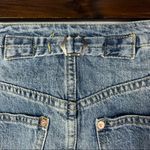 Free People We the Free Light Wash Raw Hem Button Fly Mini Skirt 24 Photo 4