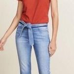 frame denim Frame Le High Straight Tie Waist Raw Hem Jeans Size 25 NWOT Photo 1