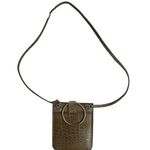 Punto Fibbia Made in Italy Snake Croc Embossed Crossbody Purse Euc Green small Photo 0