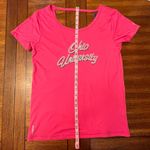 Champion NWT  Powertrain Hot Pink OU Ohio University Back Cut Out Shirt Medium Photo 8