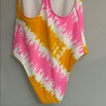 Aerie  women Pink Orange Tie Dye New! One piece swimsuit size L Photo 6