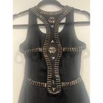 ASOS Petite Little Black Studded Dress with cutout embellished Back Size 1 Rock Photo 5