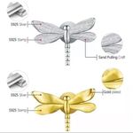 Artisan  Handmade 925 Silver Gold Dragonfly - The Hermosa Dainty Earrings Photo 7
